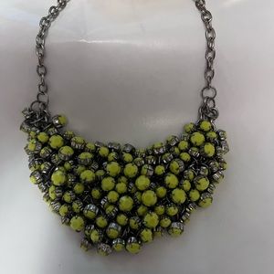 Green beaded statement necklace